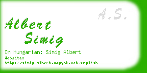 albert simig business card